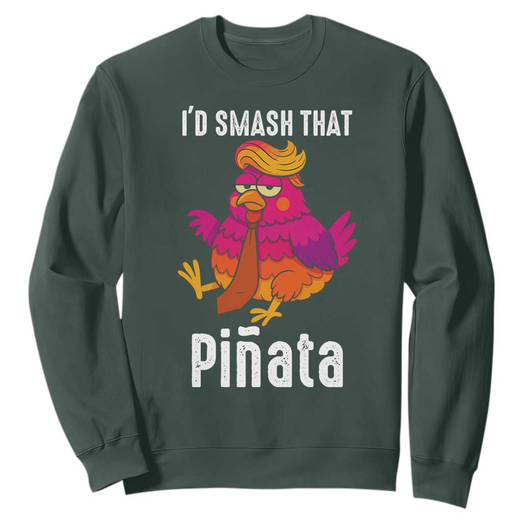 Funny Pinata Mexican Sweatshirt Trump Always Chicken TS14 Dark Forest Green Print Your Wear