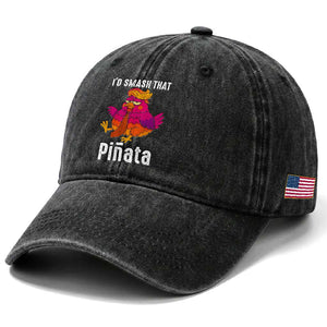 Funny Pinata Mexican Washed Cotton Baseball Cap Trump Always Chicken TS14 Print Your Wear
