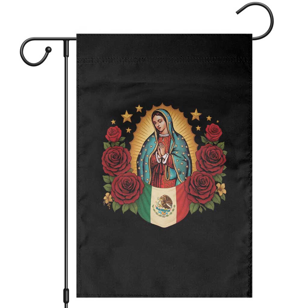 Our Lady of Guadalupe Mexican Flag Garden Flag TS14 Black Print Your Wear