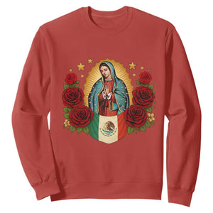 Our Lady of Guadalupe Mexican Flag Sweatshirt TS14 Red Print Your Wear