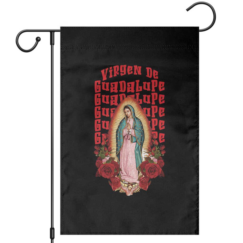 Our Lady of Guadalupe Garden Flag Saint Virgin Mary Mexican TS14 Black Print Your Wear