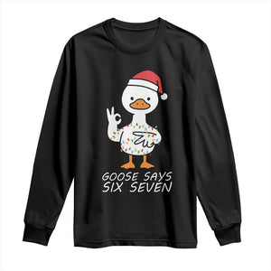 67 Six Seven Silly Goose Christmas Meme Long Sleeve Shirt TS14 Black Print Your Wear