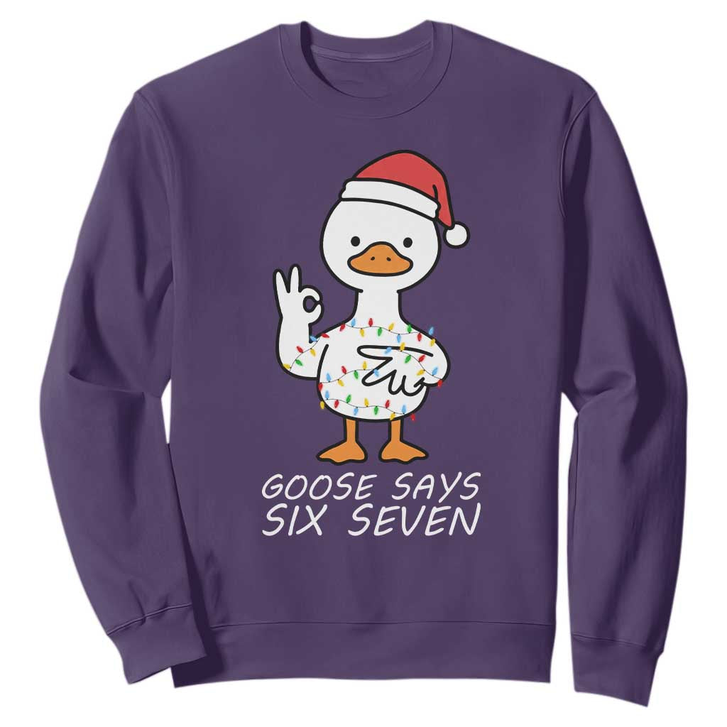 67 Six Seven Silly Goose Christmas Meme Sweatshirt TS14 Purple Print Your Wear