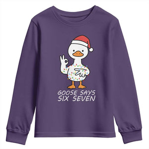 67 Six Seven Silly Goose Christmas Meme Youth Sweatshirt TS14 Purple Print Your Wear