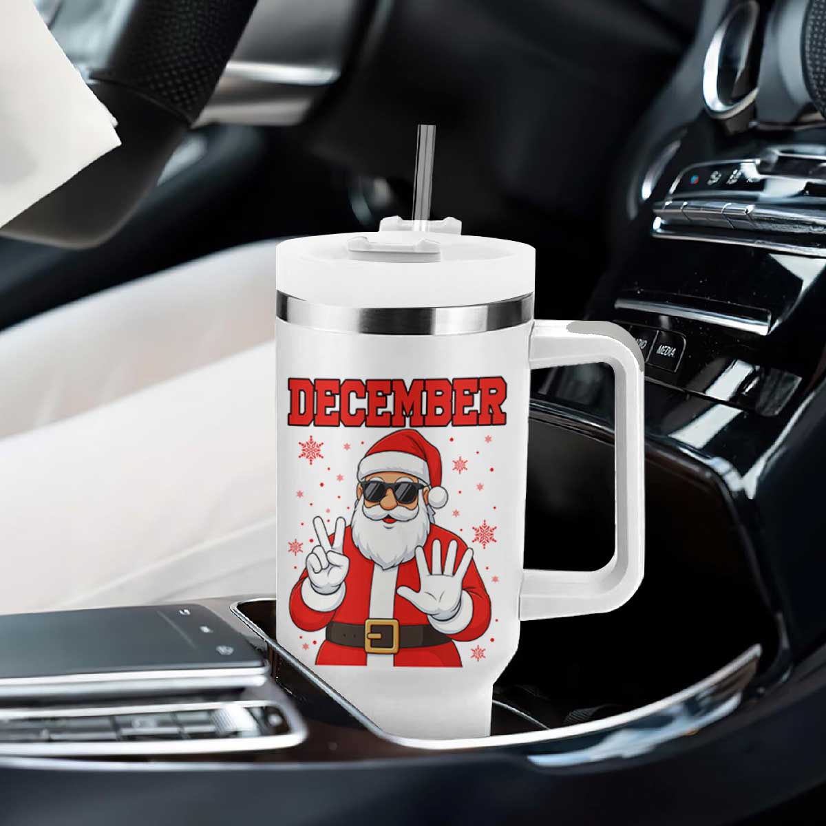 December 25 Tumbler With Handle Funny Santa Says Christmas TS14 Print Your Wear