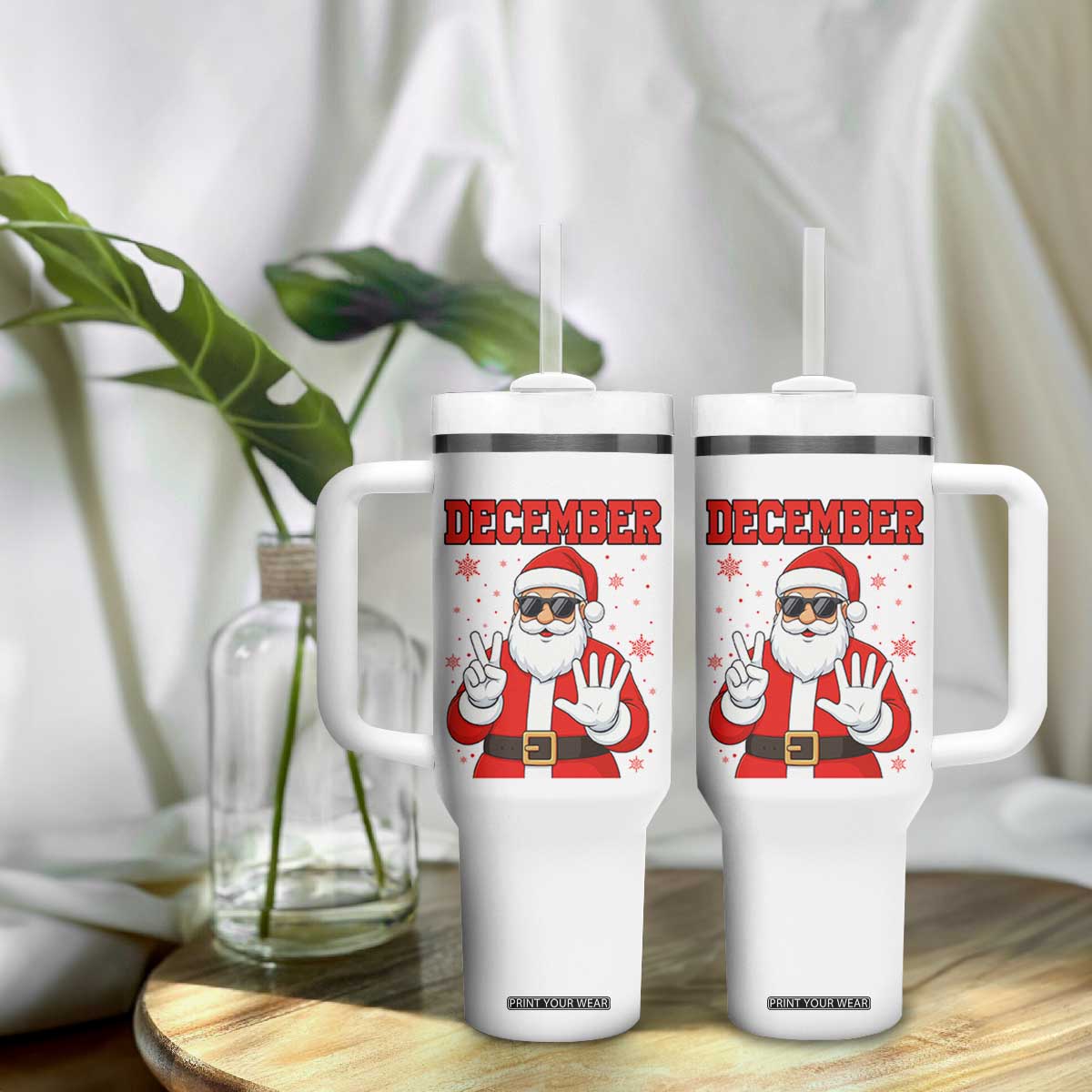 December 25 Tumbler With Handle Funny Santa Says Christmas TS14 Print Your Wear
