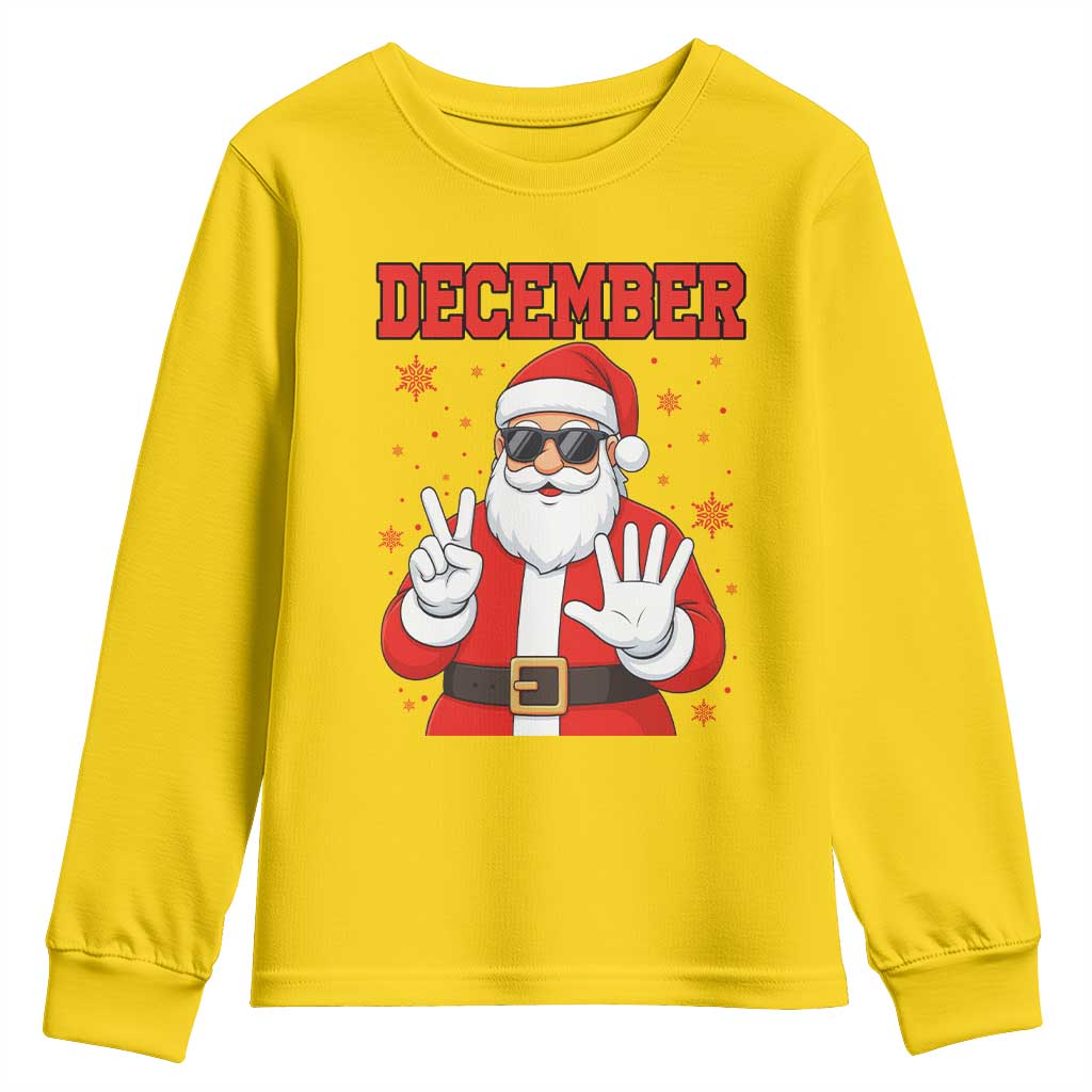 December 25 Youth Sweatshirt Funny Santa Says Christmas TS14 Daisy Print Your Wear