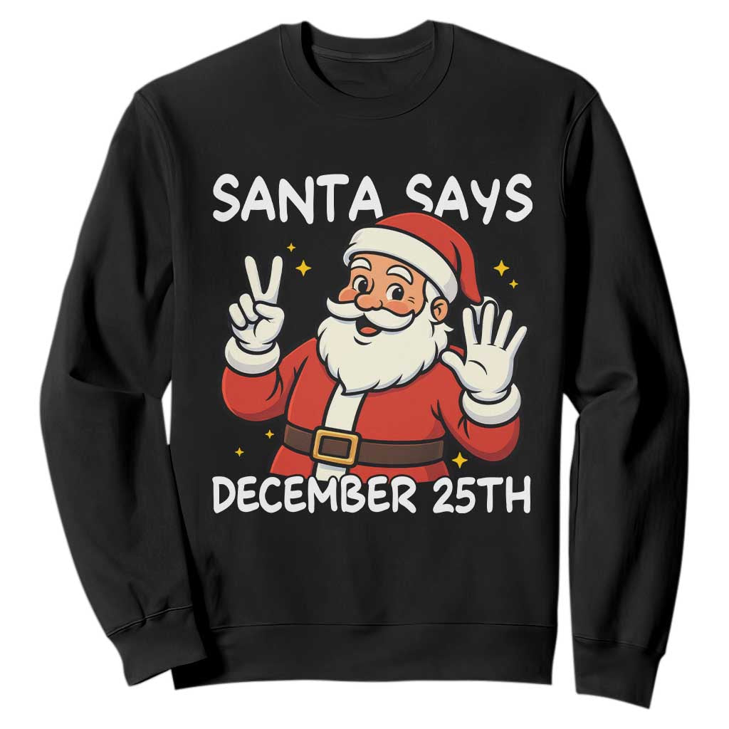 Santa Christmas December 25 Sweatshirt TS14 Black Print Your Wear