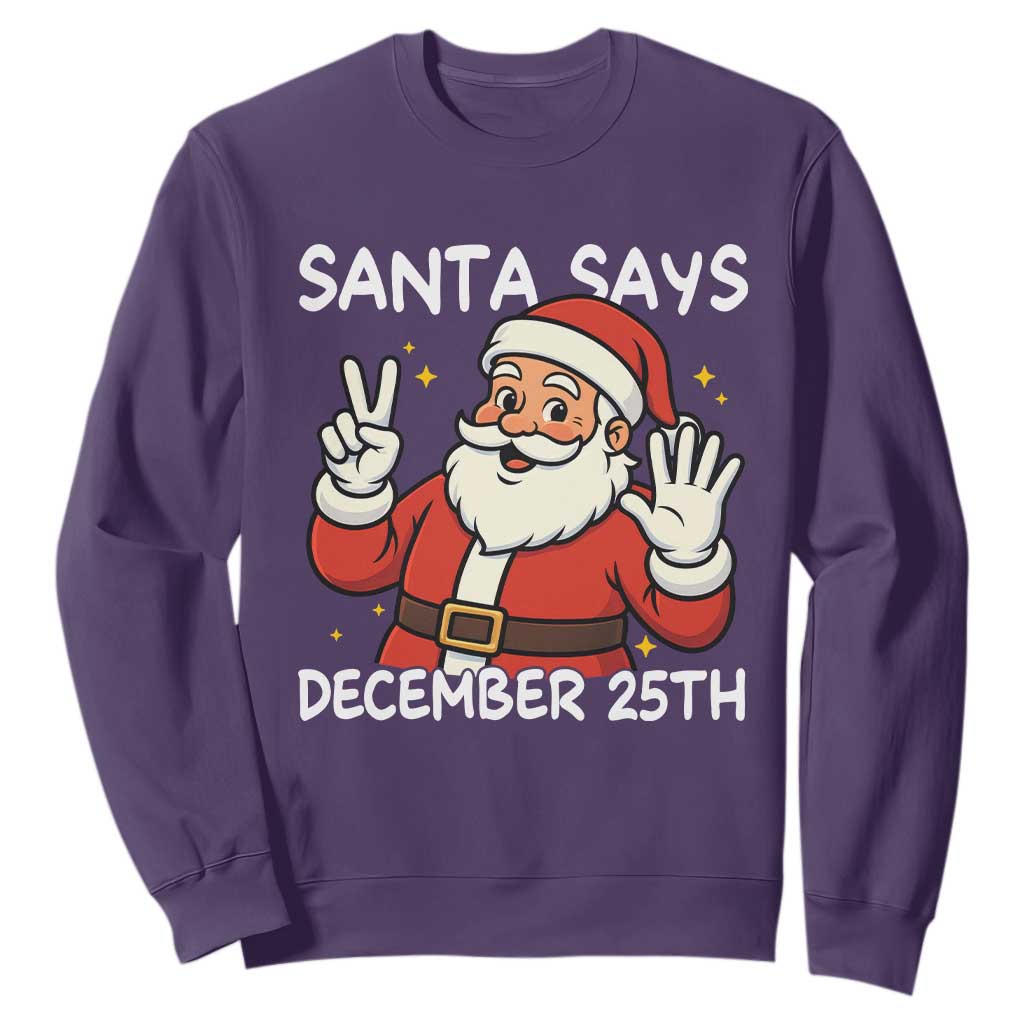 Santa Christmas December 25 Sweatshirt TS14 Purple Print Your Wear