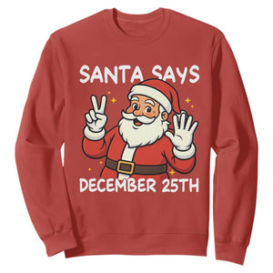 Santa Christmas December 25 Sweatshirt TS14 Red Print Your Wear