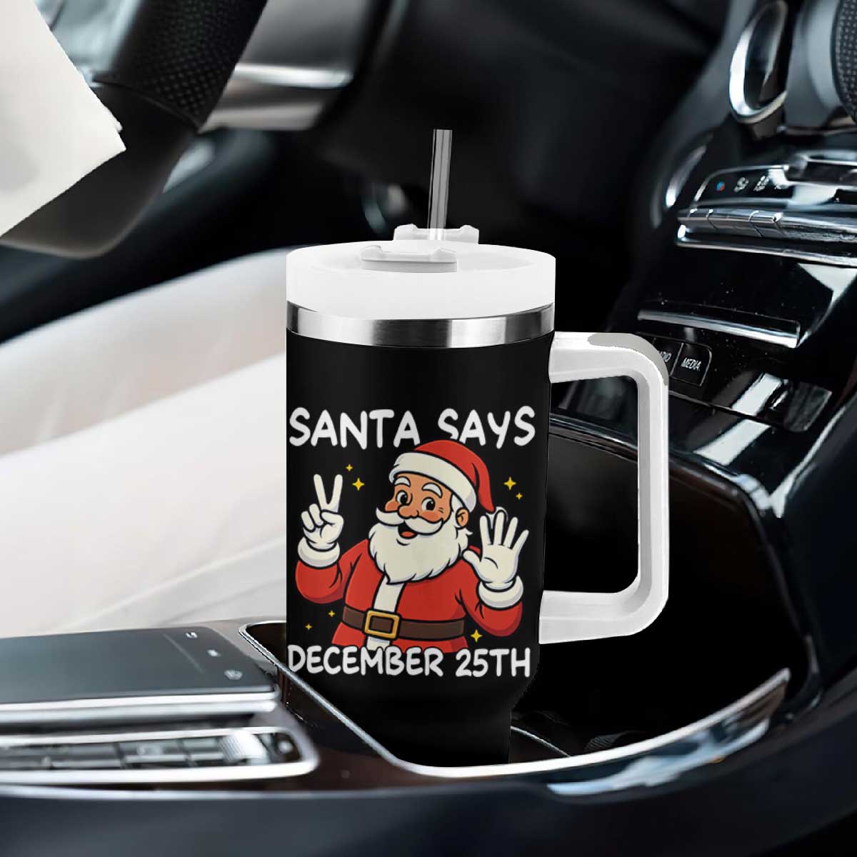 Santa Christmas December 25 Tumbler With Handle TS14 Print Your Wear