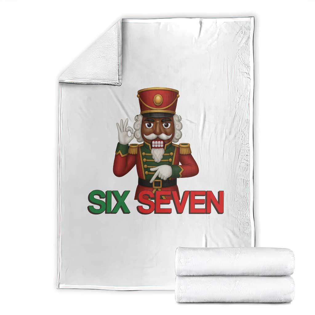 67 Six Seven Black Nutcracker Christmas Meme Throw Blanket TS14 White Print Your Wear