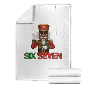 67 Six Seven Black Nutcracker Christmas Meme Throw Blanket TS14 White Print Your Wear