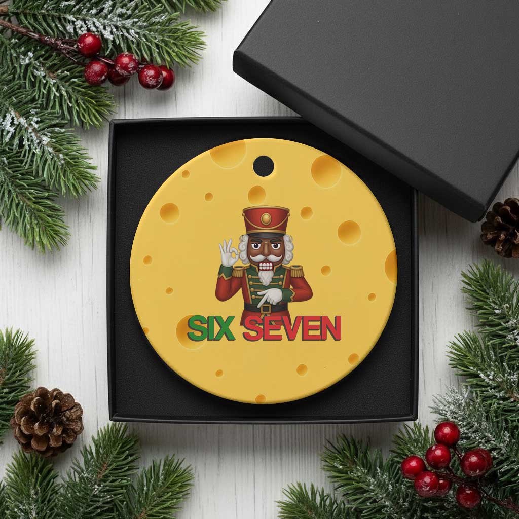 67 Six Seven Black Nutcracker Christmas Meme Ceramic Ornament TS14 1pc Yellow Cheese Print Your Wear