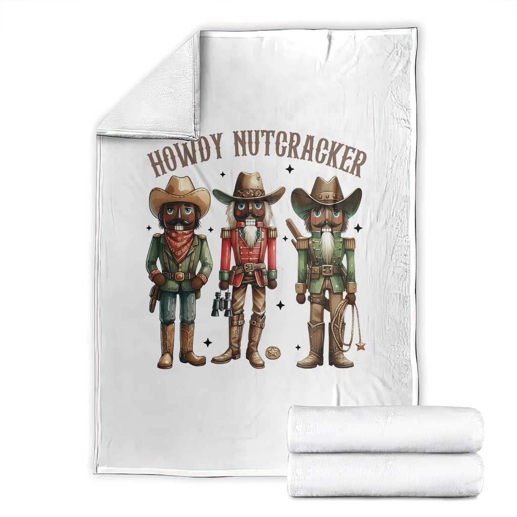 Nutcracker Cowboy Christmas Western Country Howdy Throw Blanket TS14 White Print Your Wear