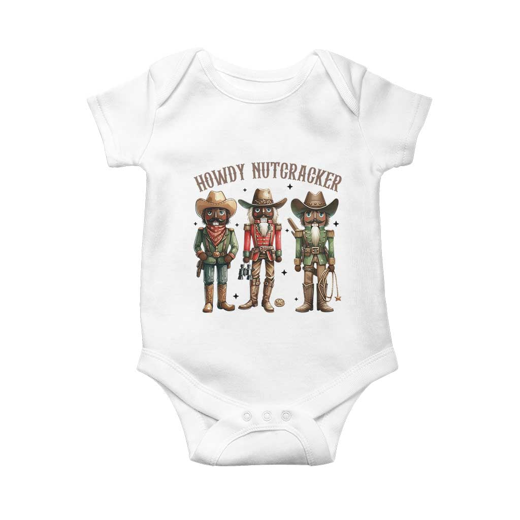 Nutcracker Cowboy Christmas Western Country Howdy Baby Onesie TS14 White Print Your Wear