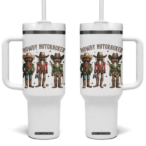 Nutcracker Cowboy Christmas Western Country Howdy Tumbler With Handle TS14 One Size: 40 oz White Print Your Wear