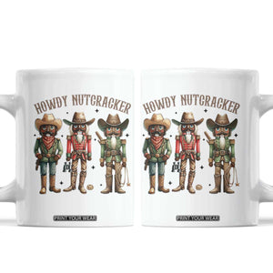 Nutcracker Cowboy Christmas Western Country Howdy Coffee Mug TS14 White Print Your Wear