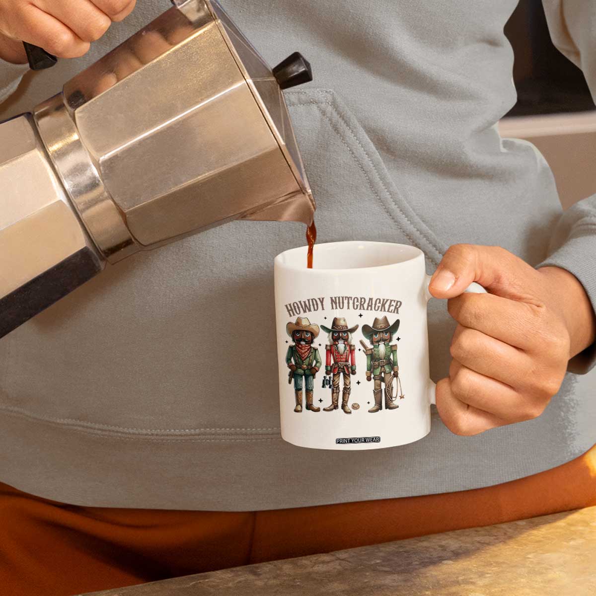 Nutcracker Cowboy Christmas Western Country Howdy Coffee Mug TS14 Print Your Wear