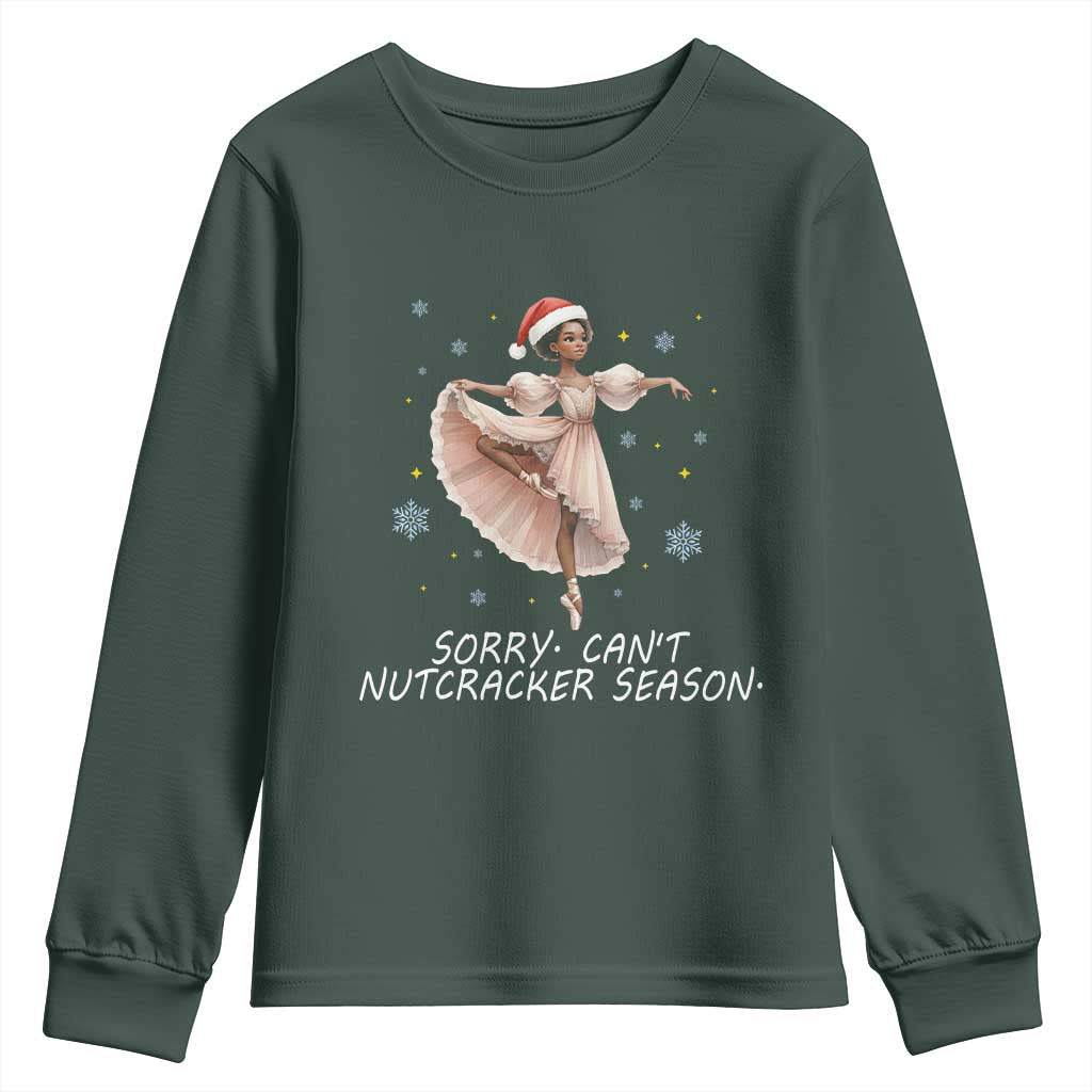 Black Nutcracker Ballet Christmas Youth Sweatshirt TS14 Dark Forest Green Print Your Wear
