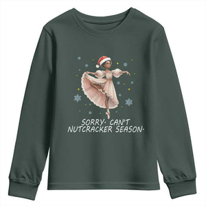Black Nutcracker Ballet Christmas Youth Sweatshirt TS14 Dark Forest Green Print Your Wear