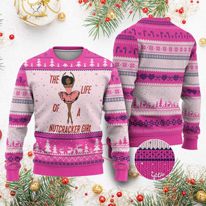 Black Nutcracker Ugly Christmas Sweater The Life Of A Ballet Girl TS14 Hot Pink Print Your Wear