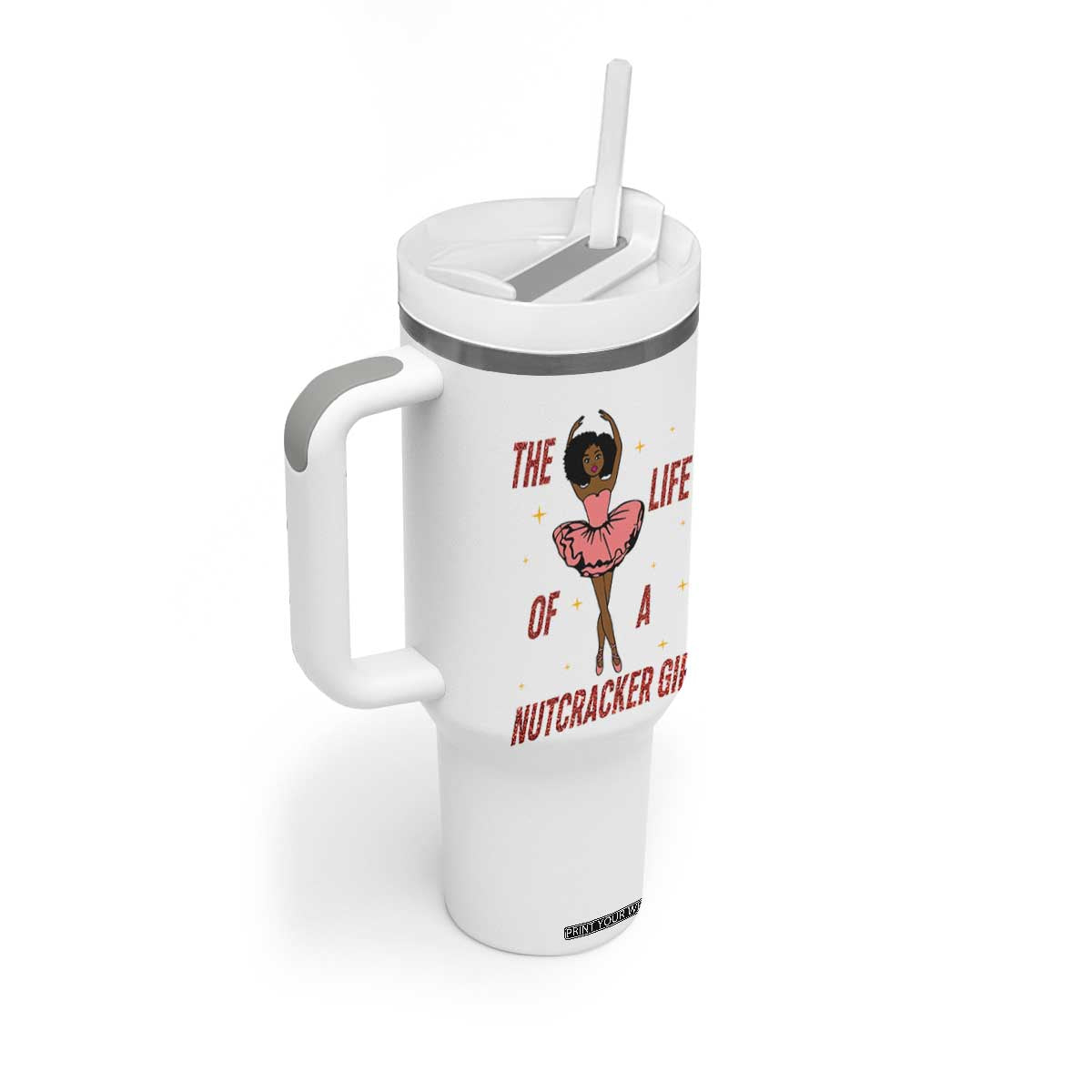 Black Nutcracker Tumbler With Handle The Life Of A Ballet Girl TS14 Print Your Wear