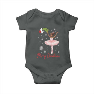 Black Nutcracker Ballet Baby Onesie Merry Christmas TS14 Dark Heather Print Your Wear