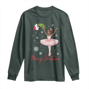 Black Nutcracker Ballet Long Sleeve Shirt Merry Christmas TS14 Dark Forest Green Print Your Wear
