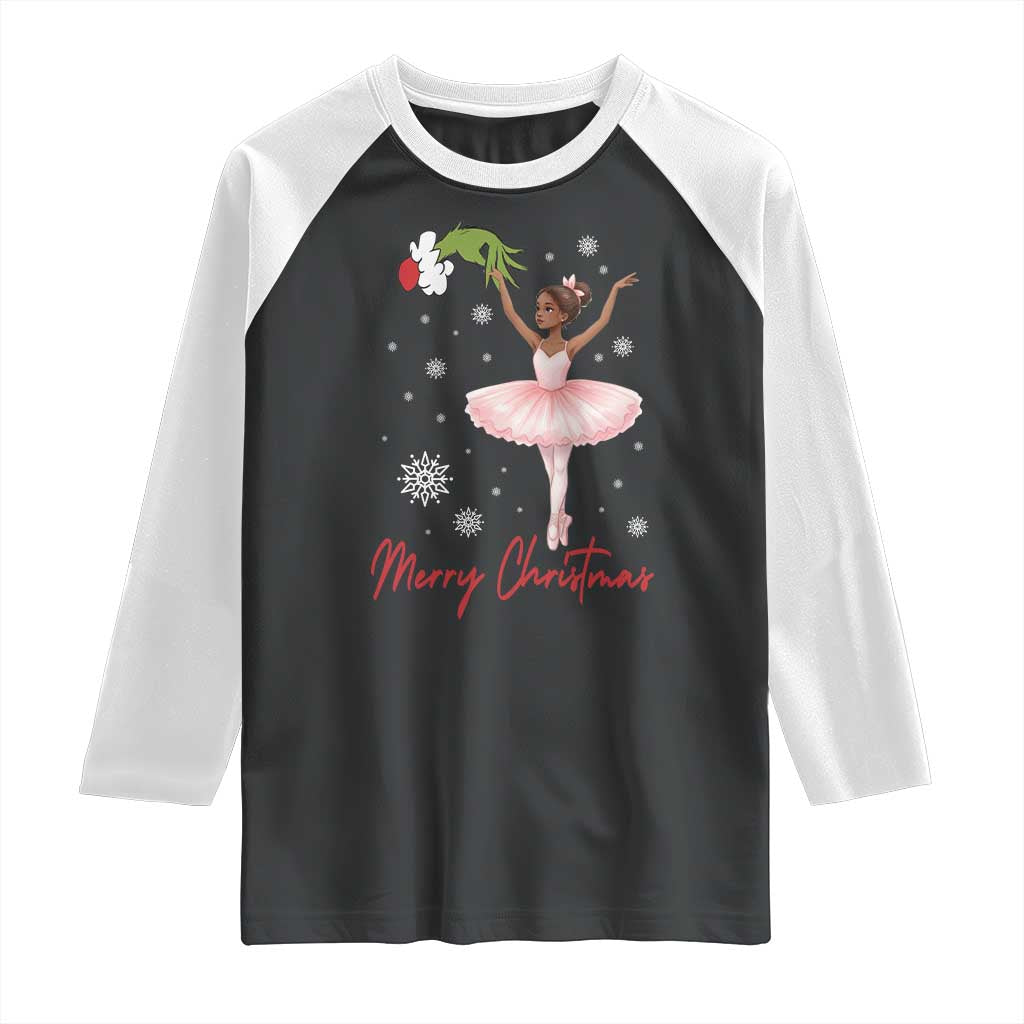 Black Nutcracker Ballet Raglan Shirt Merry Christmas TS14 Black White Print Your Wear