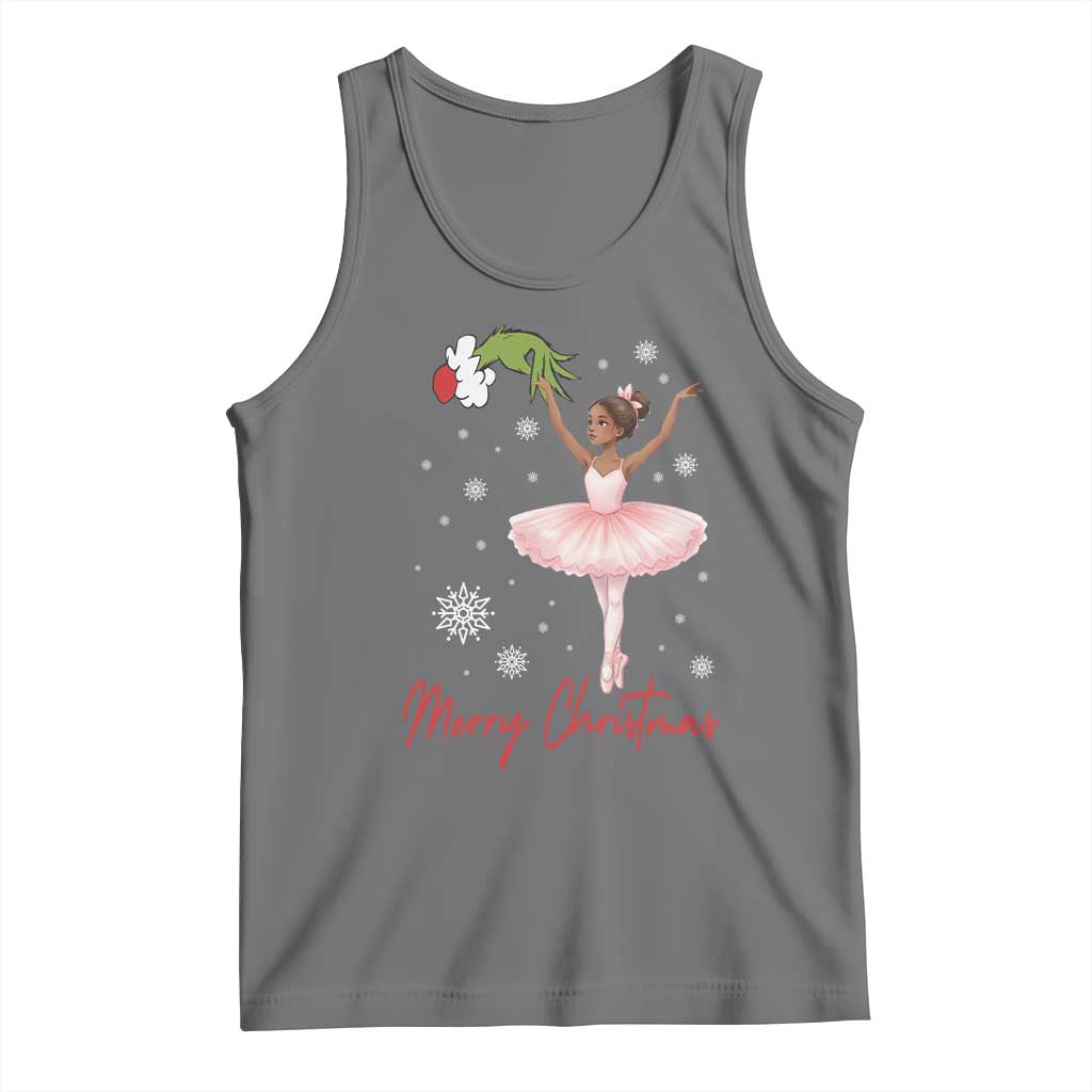 Black Nutcracker Ballet Tank Top Merry Christmas TS14 Black Heather Print Your Wear