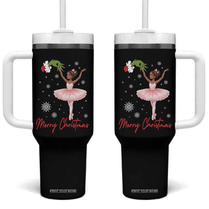 Black Nutcracker Ballet Tumbler With Handle Merry Christmas TS14 One Size: 40 oz Black Print Your Wear