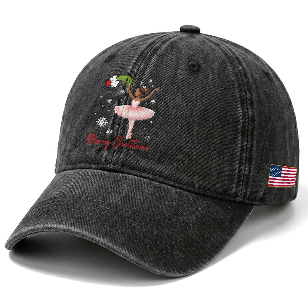 Black Nutcracker Ballet Washed Cotton Baseball Cap Merry Christmas TS14 Print Your Wear