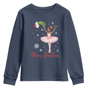 Black Nutcracker Ballet Youth Sweatshirt Merry Christmas TS14 Navy Print Your Wear
