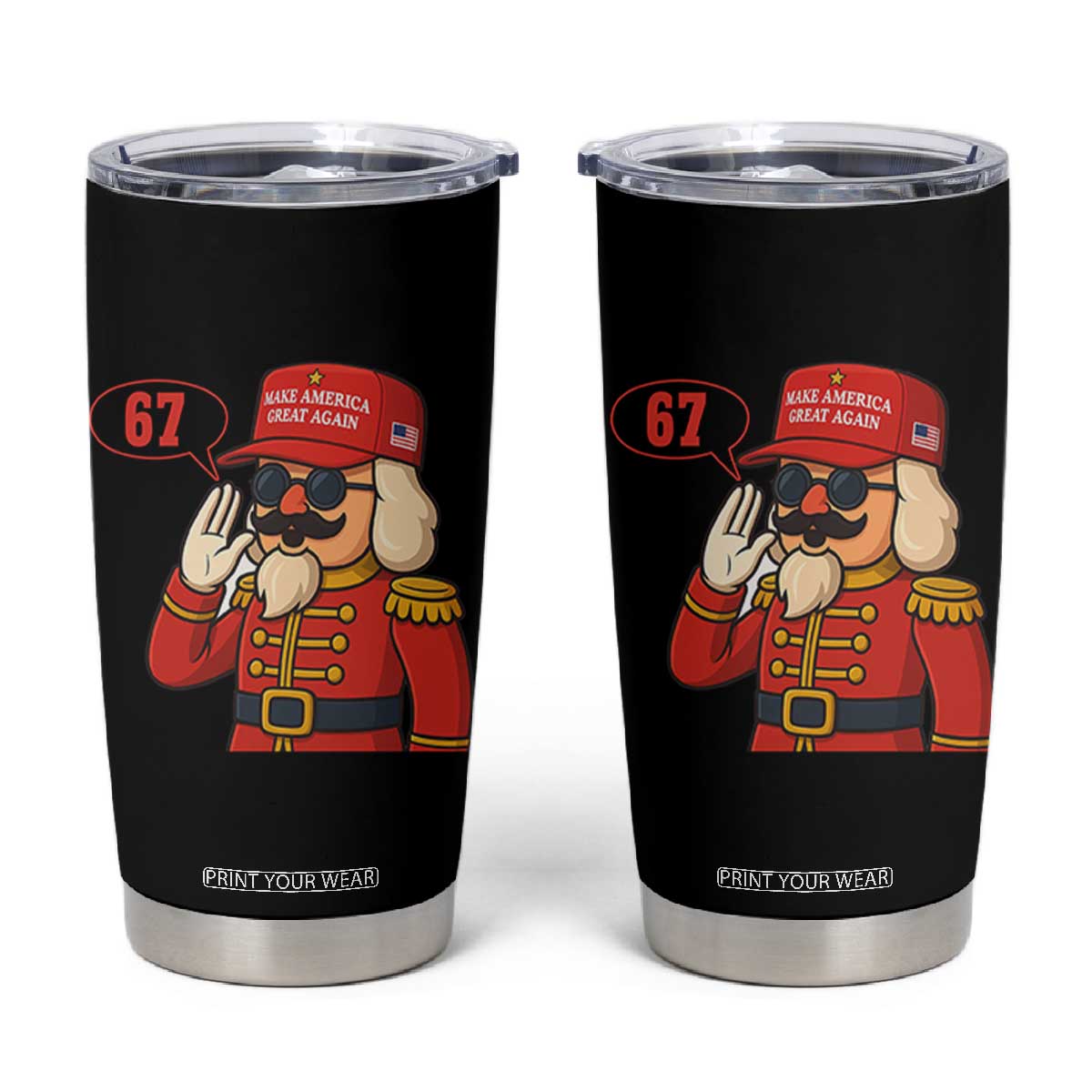 67 Six Seven Christmas Meme Tumbler Cup Funny Nutcracker Make Xmas Great Again TS14 Black Print Your Wear