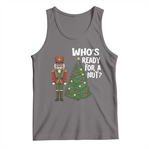 Black Nutcracker Christmas Tank Top Who Is Ready For A Nut TS14 Deep Heather Print Your Wear
