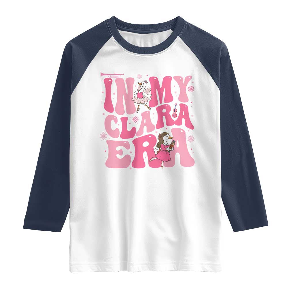 Nutcracker Goose Ballet Raglan Shirt In My Clara Era TS14 White Navy Print Your Wear