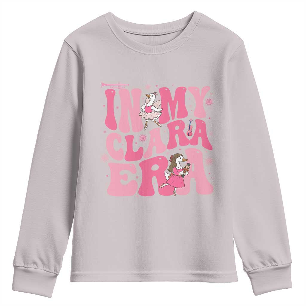 Nutcracker Goose Ballet Youth Sweatshirt In My Clara Era TS14 Ice Gray Print Your Wear