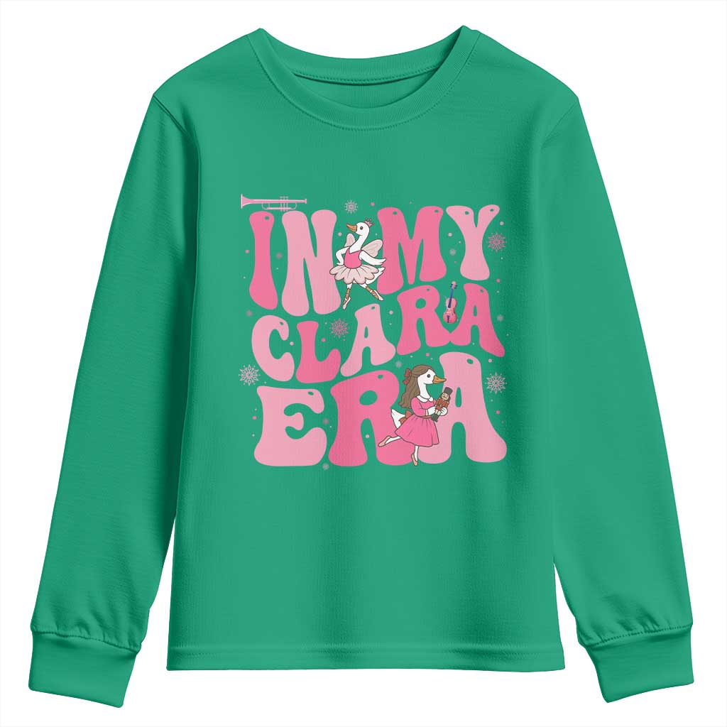Nutcracker Goose Ballet Youth Sweatshirt In My Clara Era TS14 Irish Green Print Your Wear