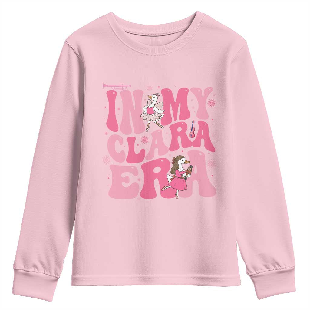 Nutcracker Goose Ballet Youth Sweatshirt In My Clara Era TS14 Light Pink Print Your Wear