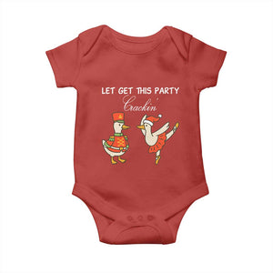 Funny Nutcracker Goose Christmas Baby Onesie Let Get This Party Crackin TS14 Red Print Your Wear