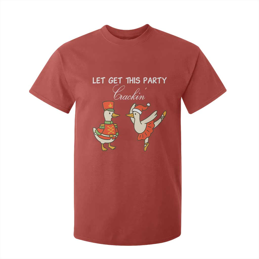 Funny Nutcracker Goose Christmas T Shirt For Kid Let Get This Party Crackin TS14 Red Print Your Wear