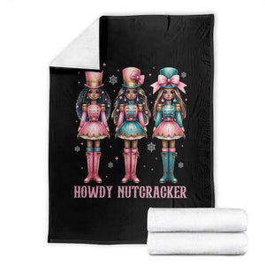 Howdy Nutcracker Cowgirl Christmas Western Country Throw Blanket TS14 Black Print Your Wear