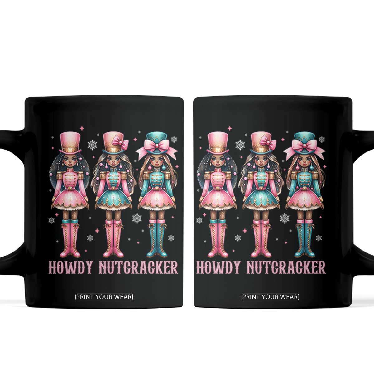 Howdy Nutcracker Cowgirl Christmas Western Country Coffee Mug TS14 Black Print Your Wear