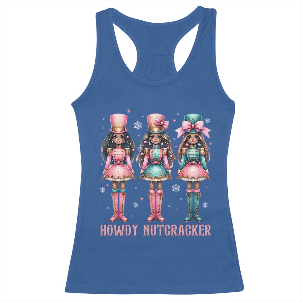 Howdy Nutcracker Cowgirl Christmas Western Country Racerback Tank Top TS14 Royal Blue Print Your Wear