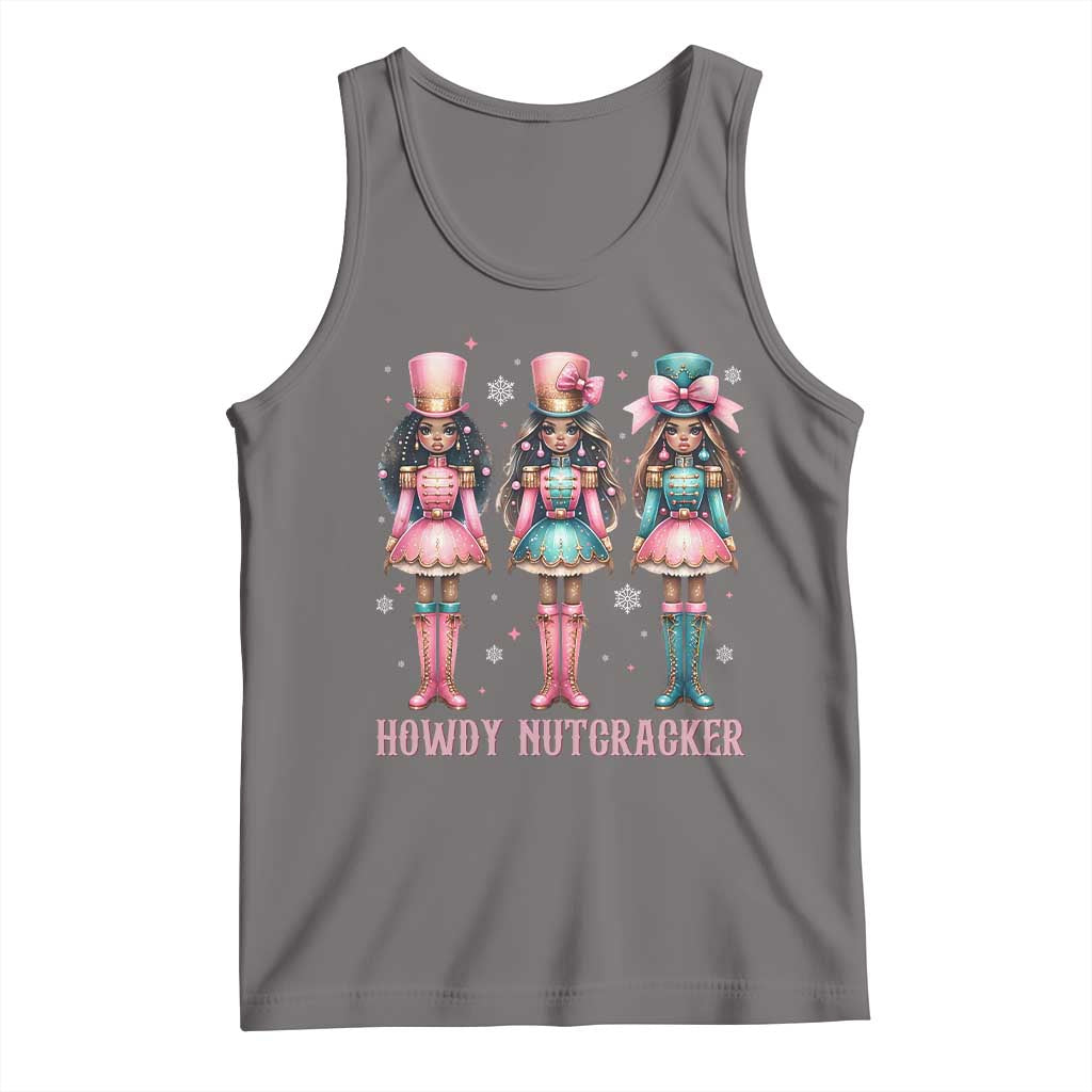 Howdy Nutcracker Cowgirl Christmas Western Country Tank Top TS14 Deep Heather Print Your Wear