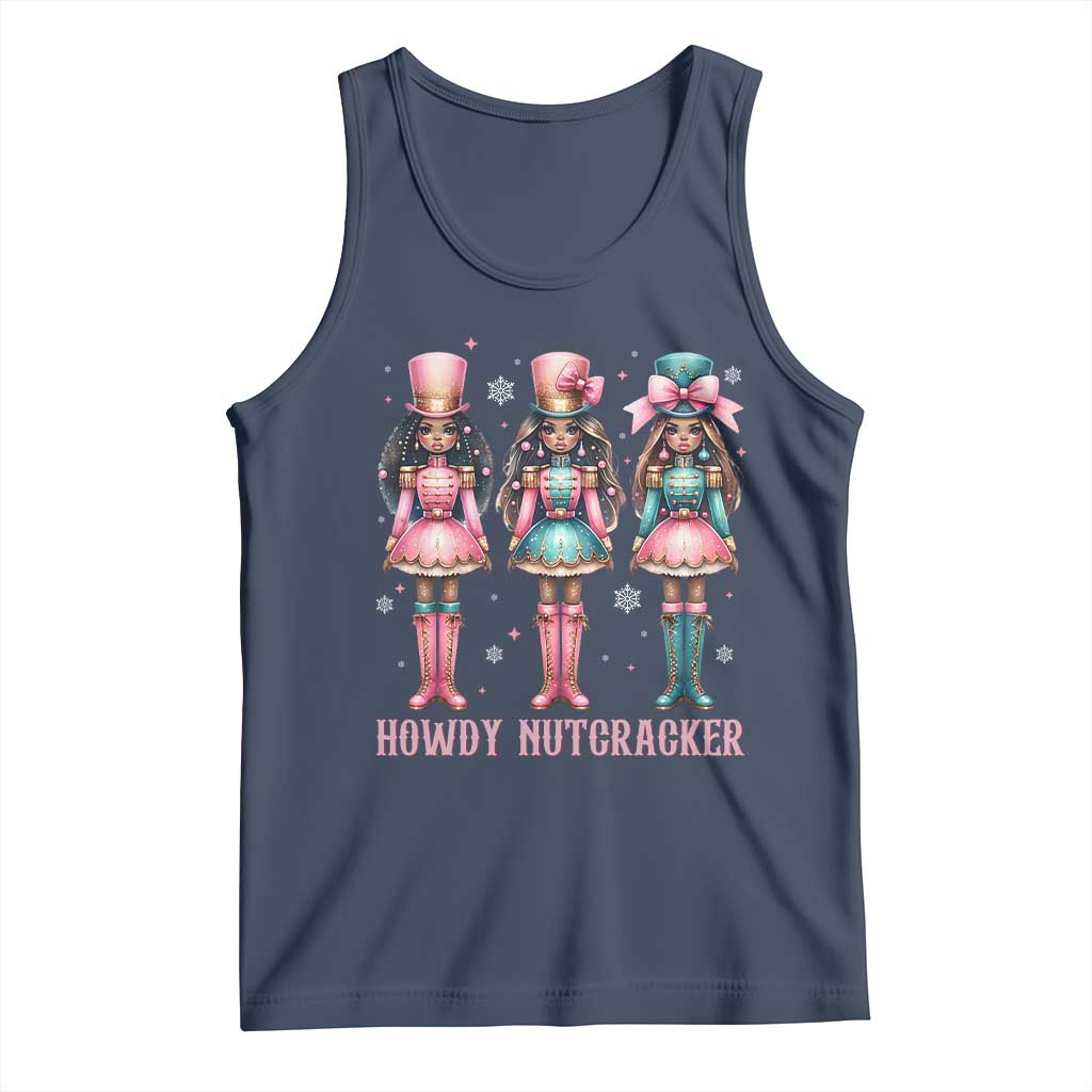 Howdy Nutcracker Cowgirl Christmas Western Country Tank Top TS14 Navy Print Your Wear