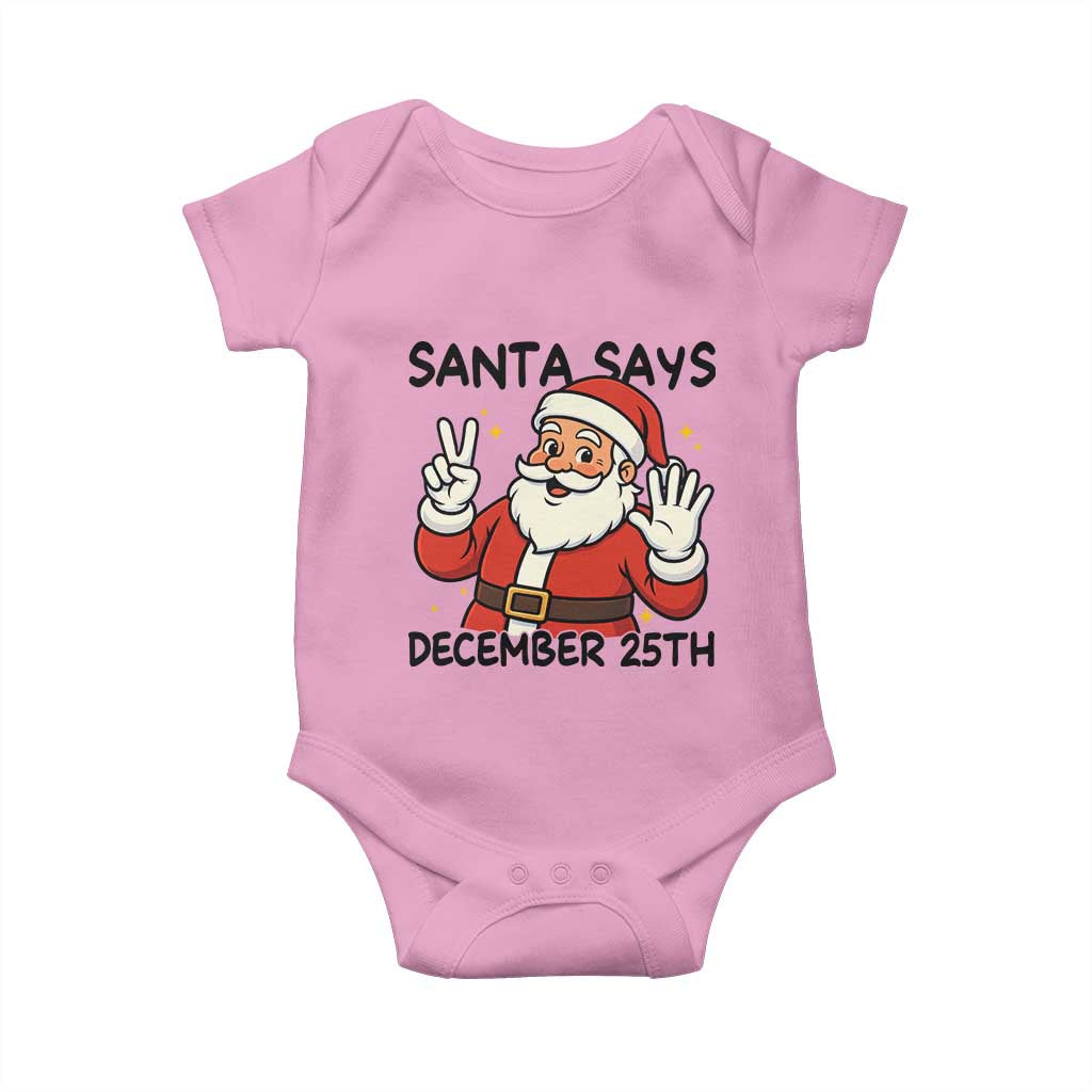 Santa Christmas December 25th Season Baby Onesie TS14 Light Pink Print Your Wear