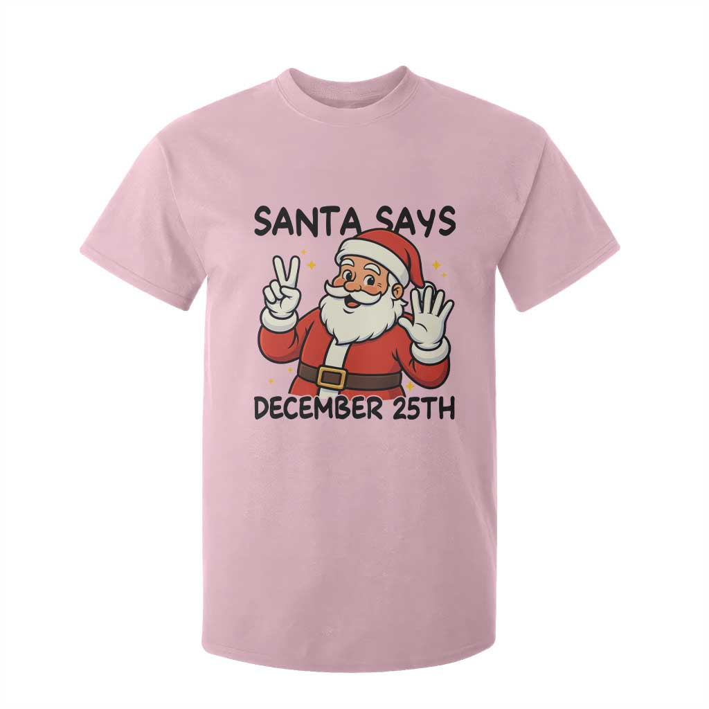 Santa Christmas December 25th Season T Shirt For Kid TS14 Light Pink Print Your Wear