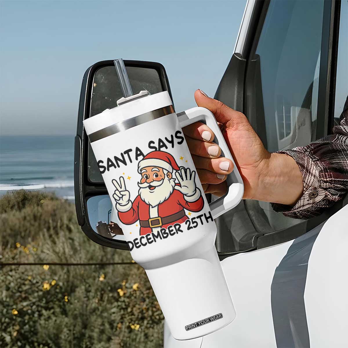 Santa Christmas December 25th Season Tumbler With Handle TS14 Print Your Wear